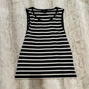 Black and white striped Tahari tank top.